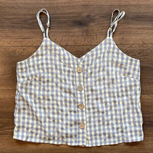 Indigo Rising | Gingham Crop Tank